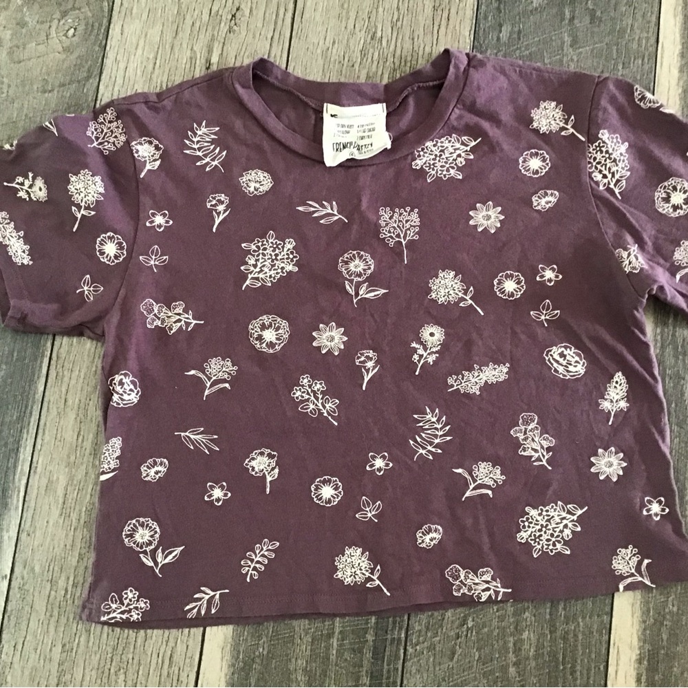Floral Purple  Crop tee